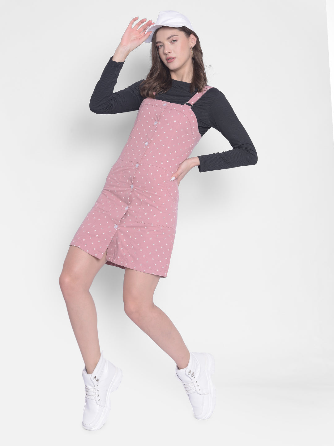 Pink pinafore outlet dress womens