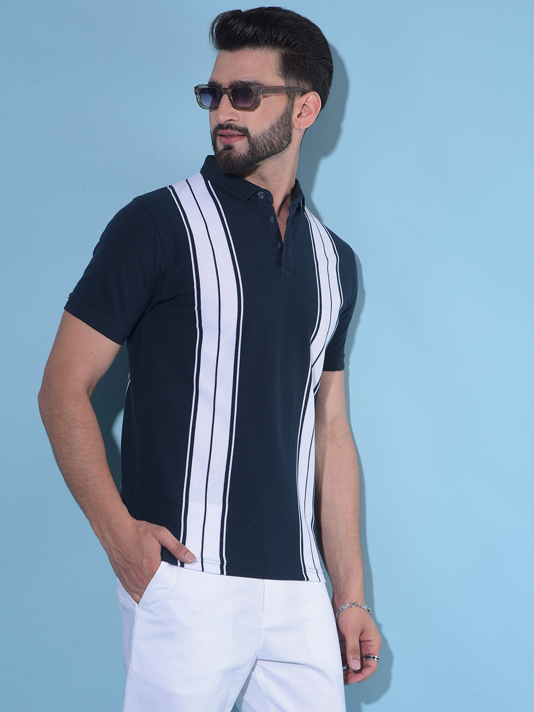 Mens striped polo t shirt hotsell