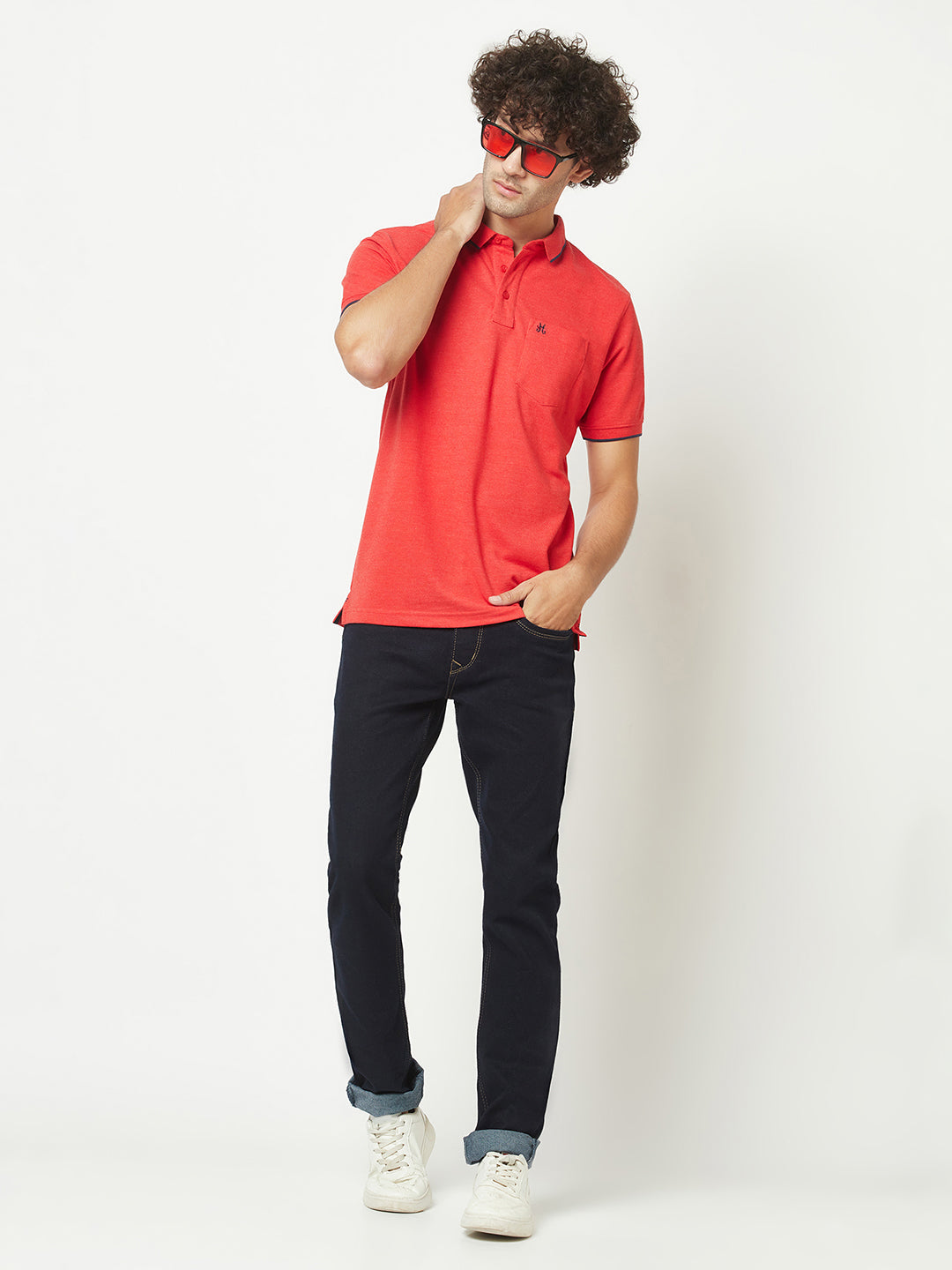 Bright crimson color shirt best sale