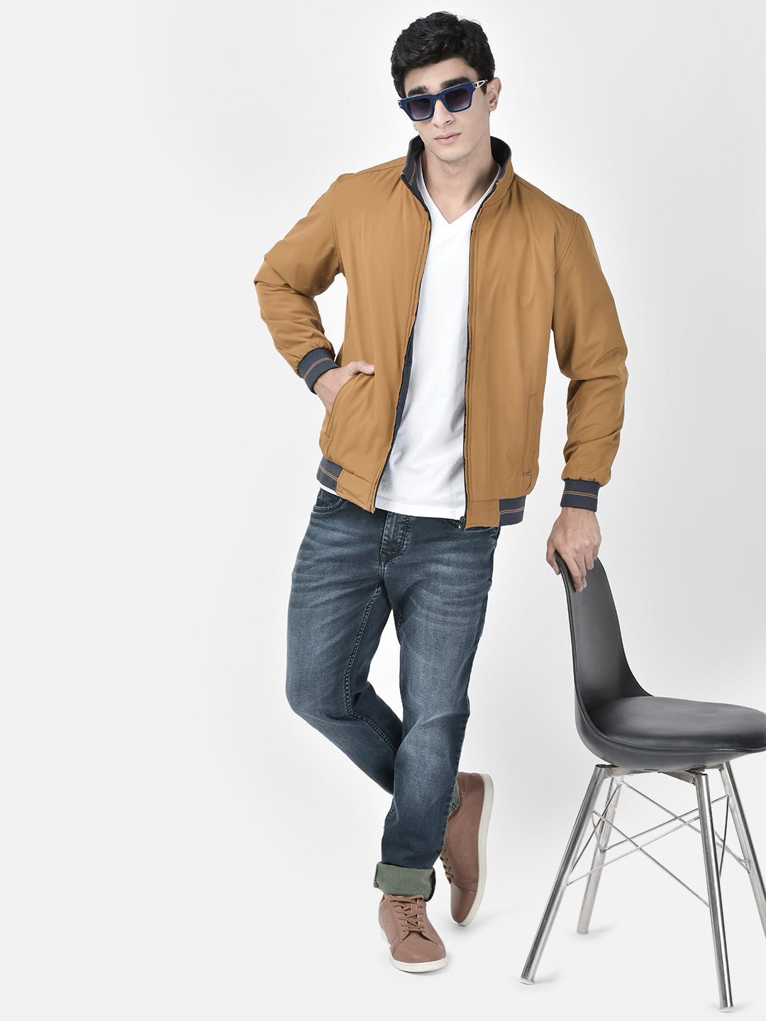 Mustard Reversible Jacket-Men Jackets-Crimsoune Club