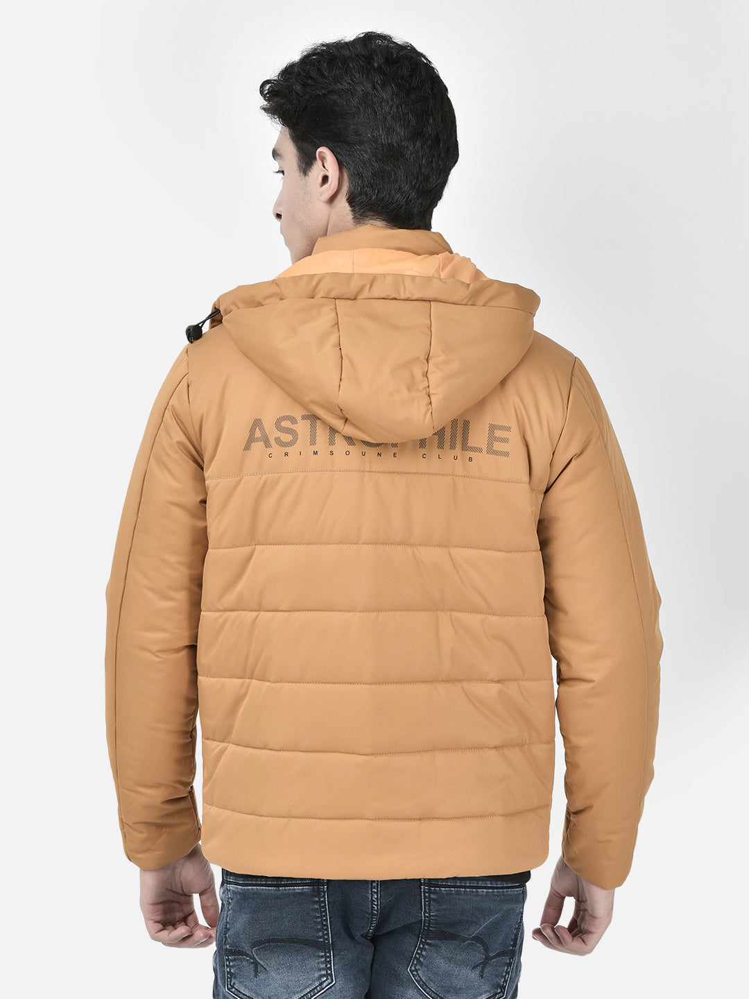 Mustard Hooded Puffer Jacket-Men Jackets-Crimsoune Club