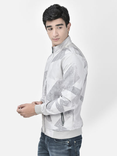 Grey Printed Jacket-Men Jackets-Crimsoune Club