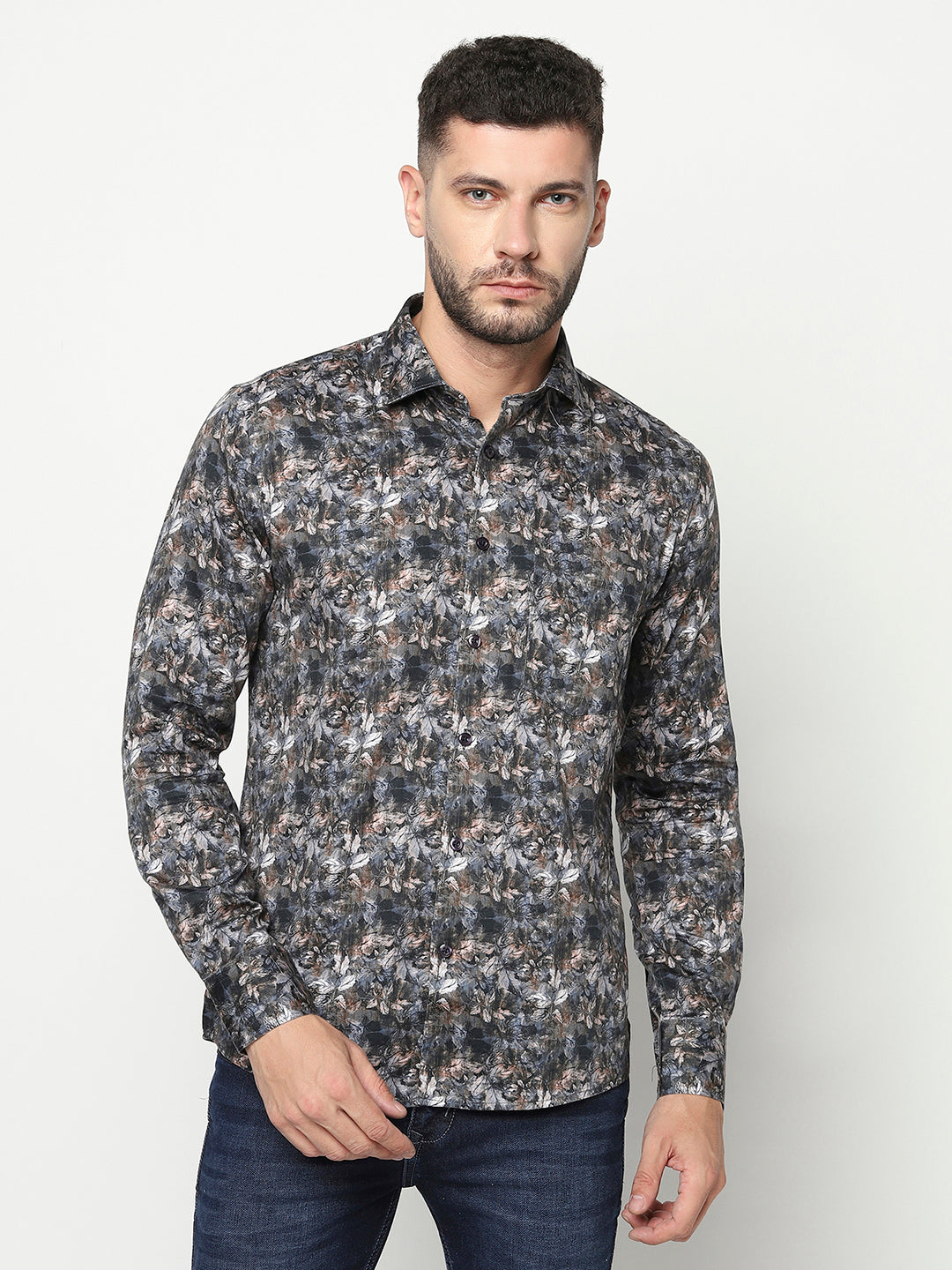 Multi-Colour Floral Print Shirt-Men Shirts-Crimsoune Club