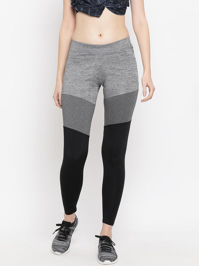 Grey Colourblocked Track Pants-Women Track Pants-Crimsoune Club