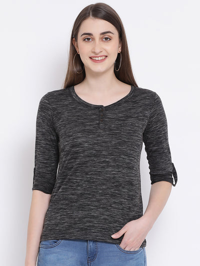 Black Printed Shirt-Women Shirts-Crimsoune Club