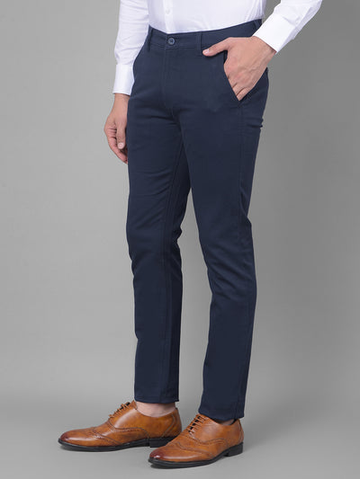 Navy Blue Trousers-Men Trousers-Crimsoune Club