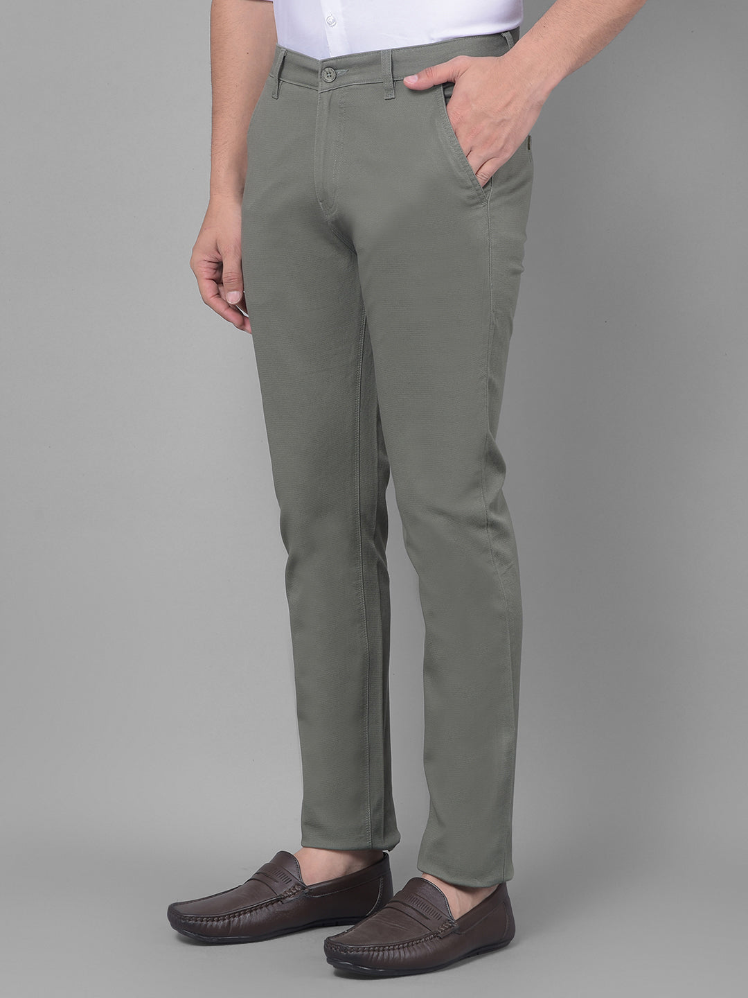 Olive Trousers-Men Trousers-Crimsoune Club