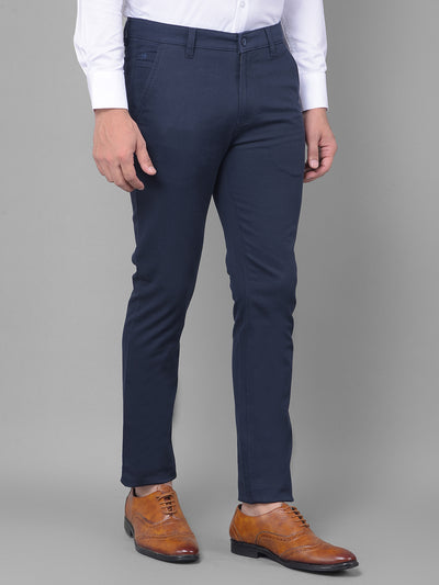 Navy Blue Trousers-Men Trousers-Crimsoune Club