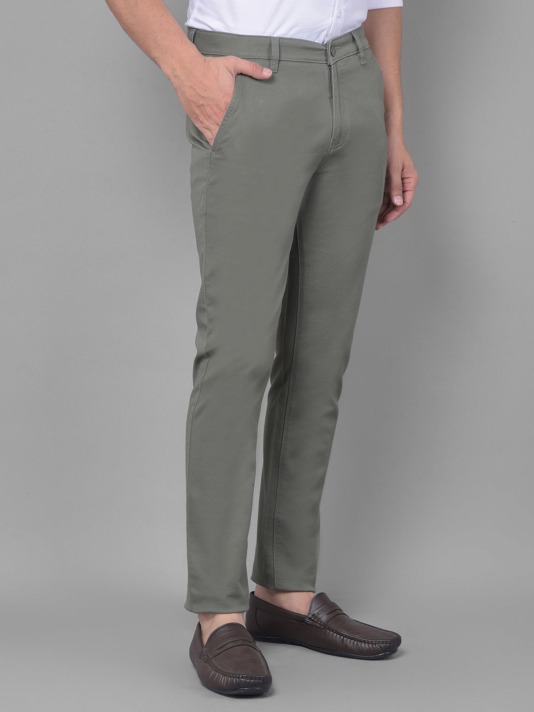 Olive Trousers-Men Trousers-Crimsoune Club