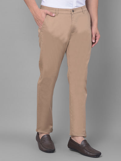 Beige Trousers-Men Trousers-Crimsoune Club