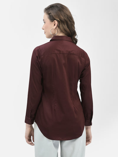 Maroon Shirt-Women Shirts-Crimsoune Club