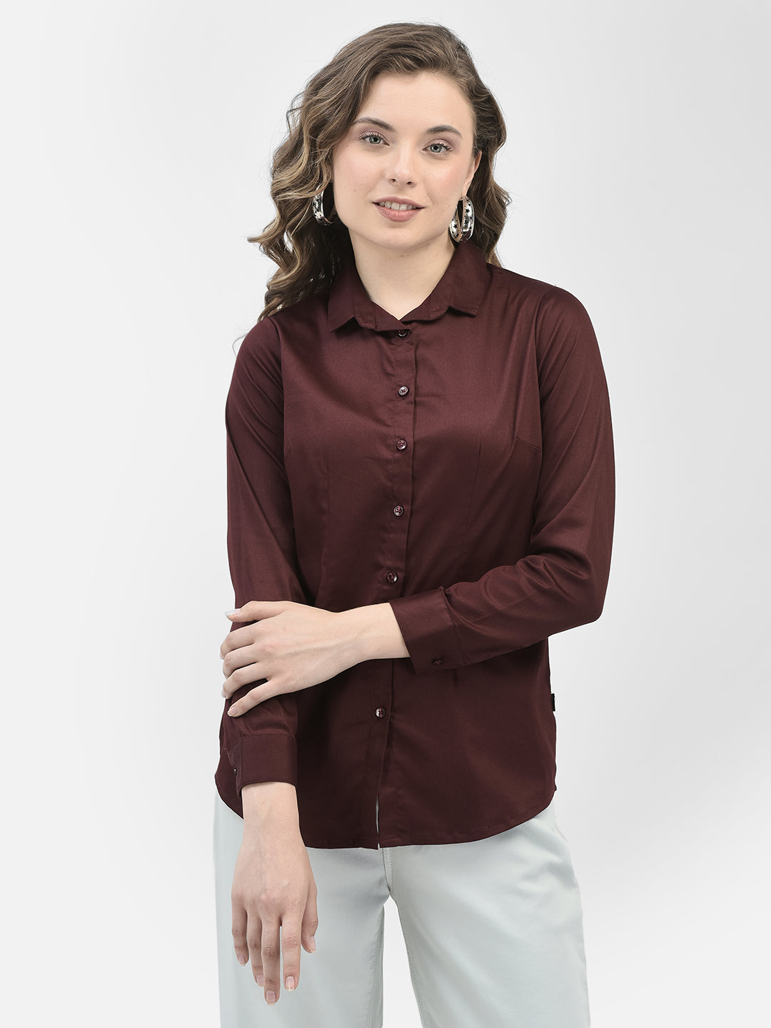 Maroon Shirt-Women Shirts-Crimsoune Club