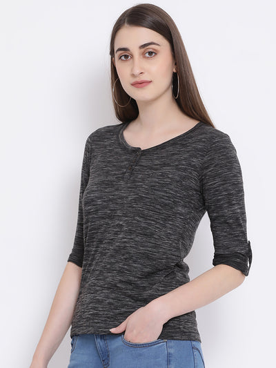 Black Printed Shirt-Women Shirts-Crimsoune Club