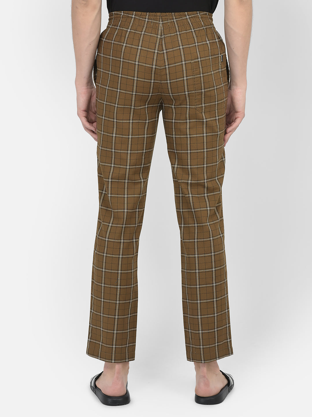 Brown Checked Lounge Pants-Men Lounge Pants-Crimsoune Club