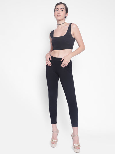 Black Trackpants-Women Trackpants-Crimsoune Club