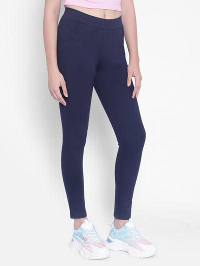 Navy Blue Trackpants-Women Trackpants-Crimsoune Club