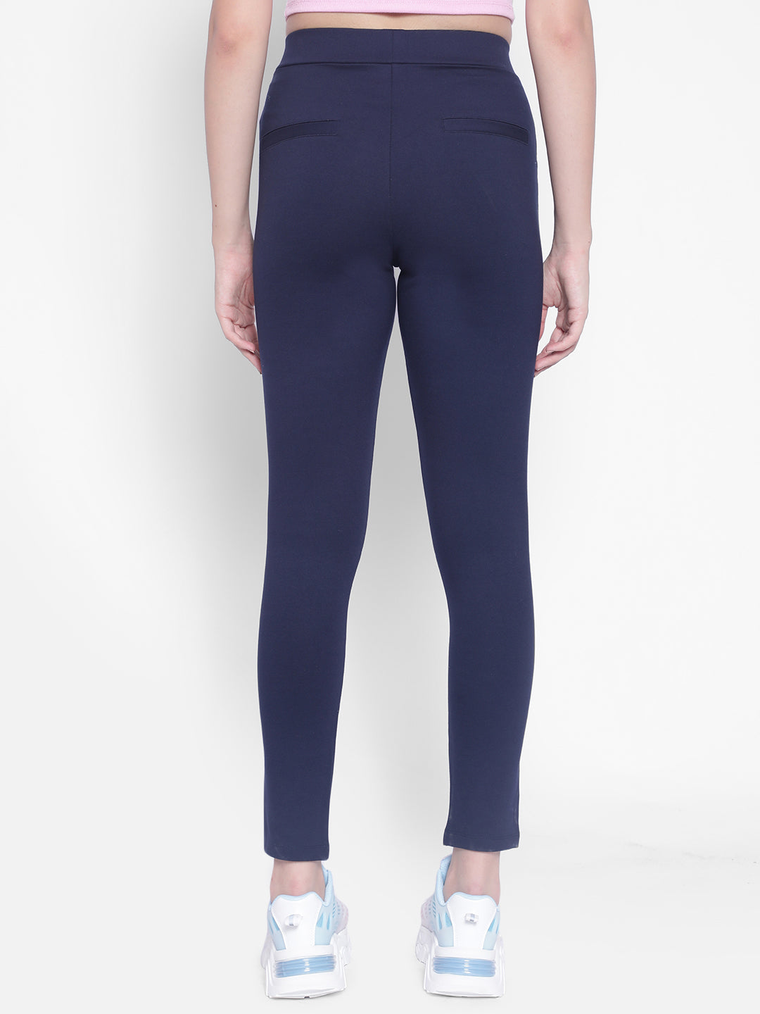 Navy Blue Trackpants-Women Trackpants-Crimsoune Club