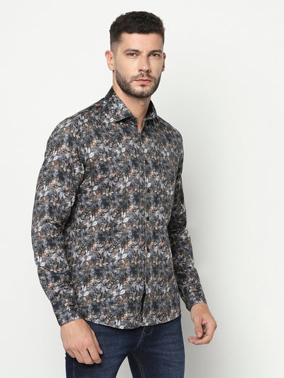 Multi-Colour Floral Print Shirt-Men Shirts-Crimsoune Club