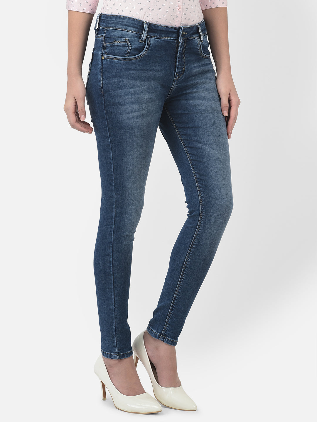 Blue Jeans-Women Jeans-Crimsoune Club