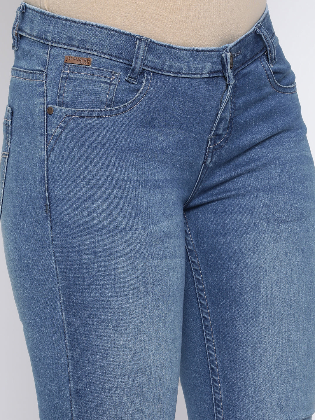 Light-Wash Denims-Women Jeans-Crimsoune Club