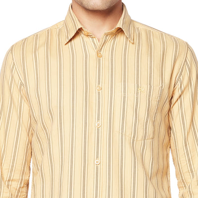 Striped Yellow Shirt-Men Shirts-Crimsoune Club