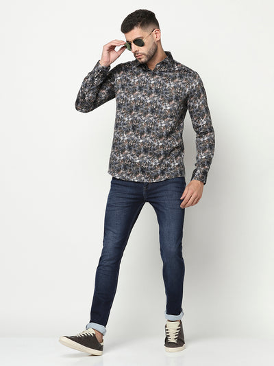 Multi-Colour Floral Print Shirt-Men Shirts-Crimsoune Club