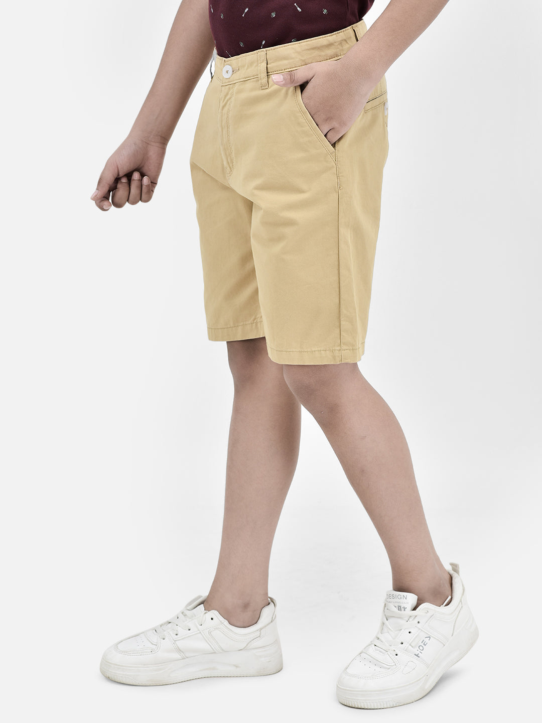 Beige Shorts-Boys Shorts-Crimsoune Club