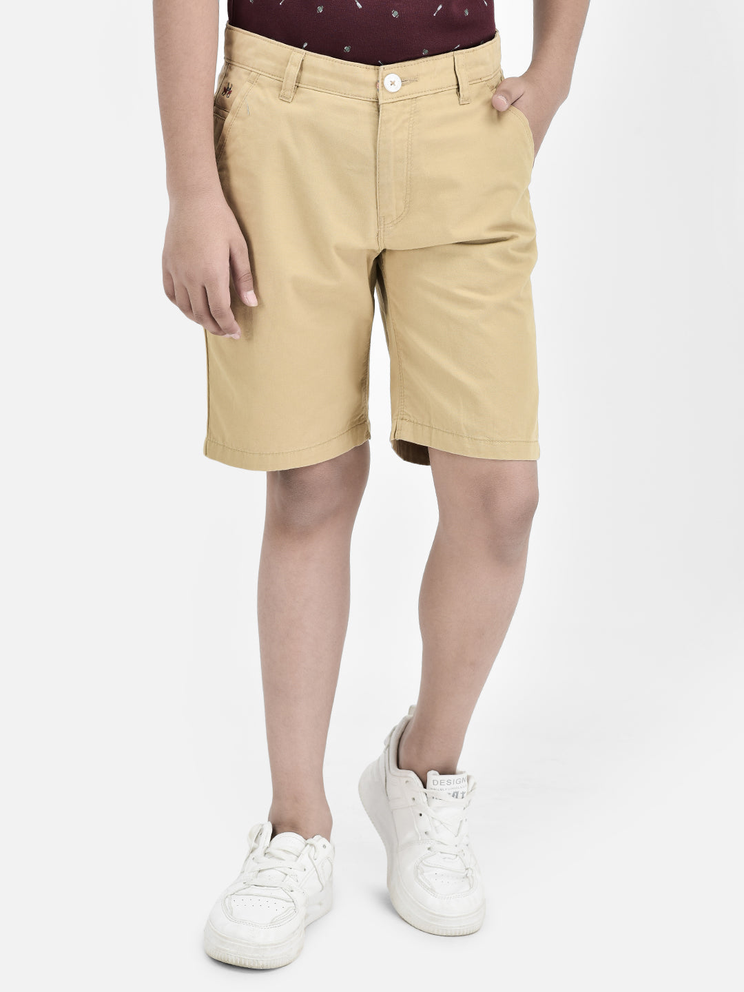 Beige Shorts-Boys Shorts-Crimsoune Club