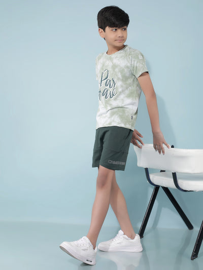 Olive Color-Blocked Shorts-Boys Shorts-Crimsoune Club