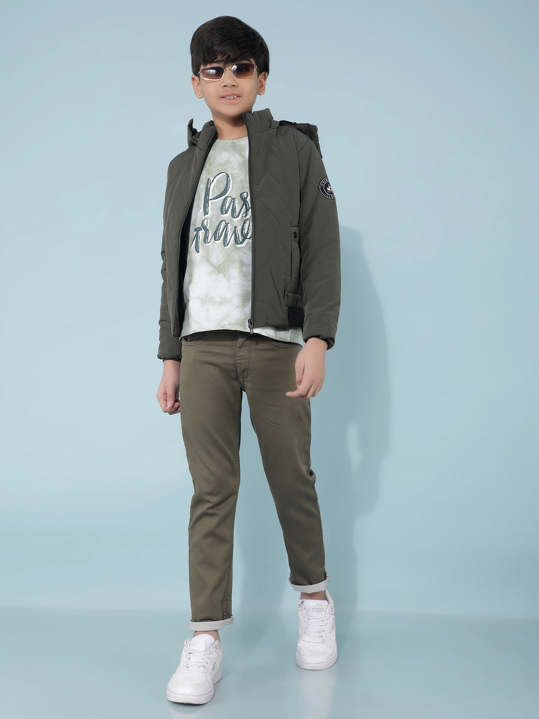 Olive Padded Jacket-Boys Jackets-Crimsoune Club