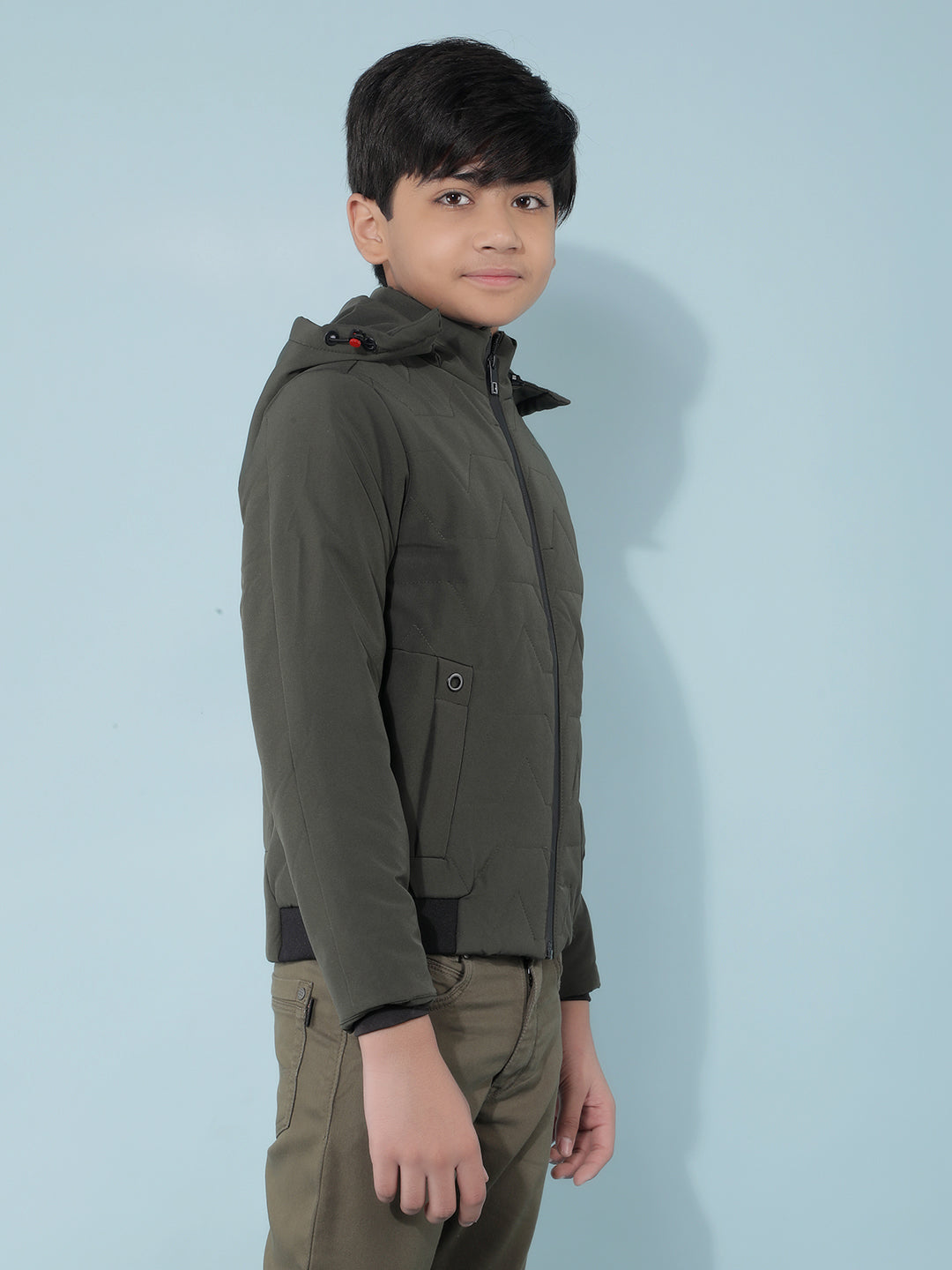 Olive Padded Jacket-Boys Jackets-Crimsoune Club