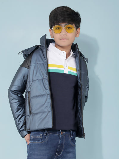 Blue Padded Jacket-Boys Jackets-Crimsoune Club