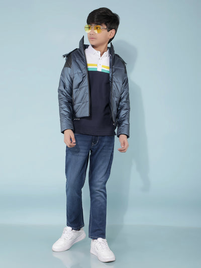 Blue Padded Jacket-Boys Jackets-Crimsoune Club