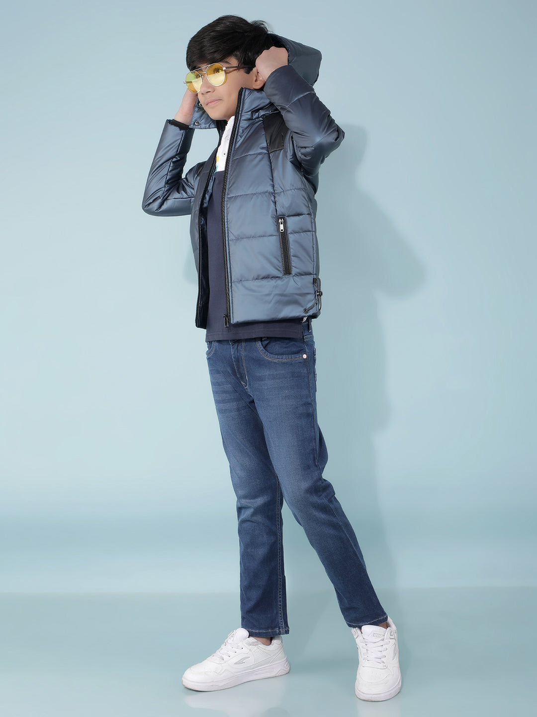 Blue Padded Jacket-Boys Jackets-Crimsoune Club