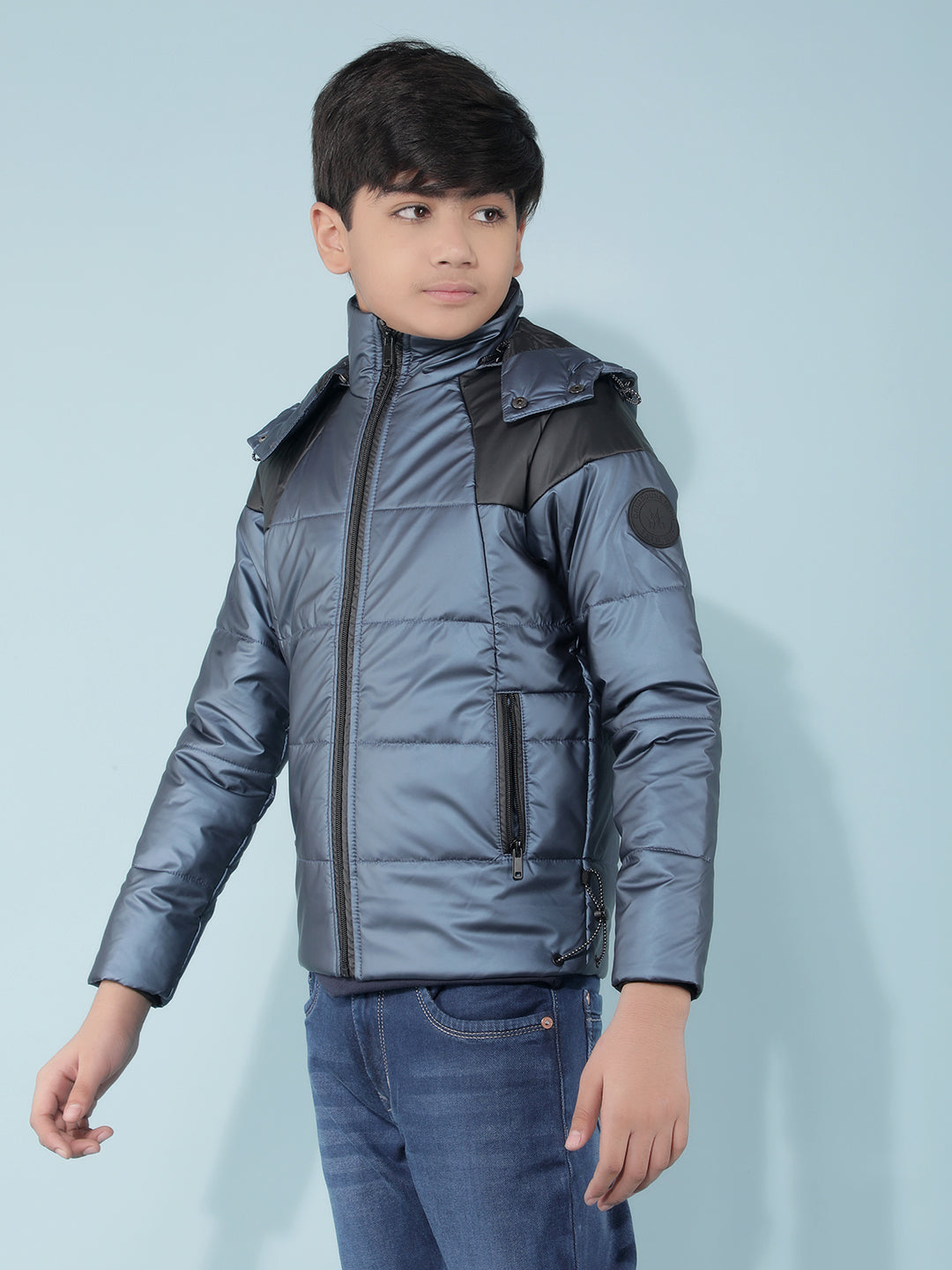 Blue Padded Jacket-Boys Jackets-Crimsoune Club