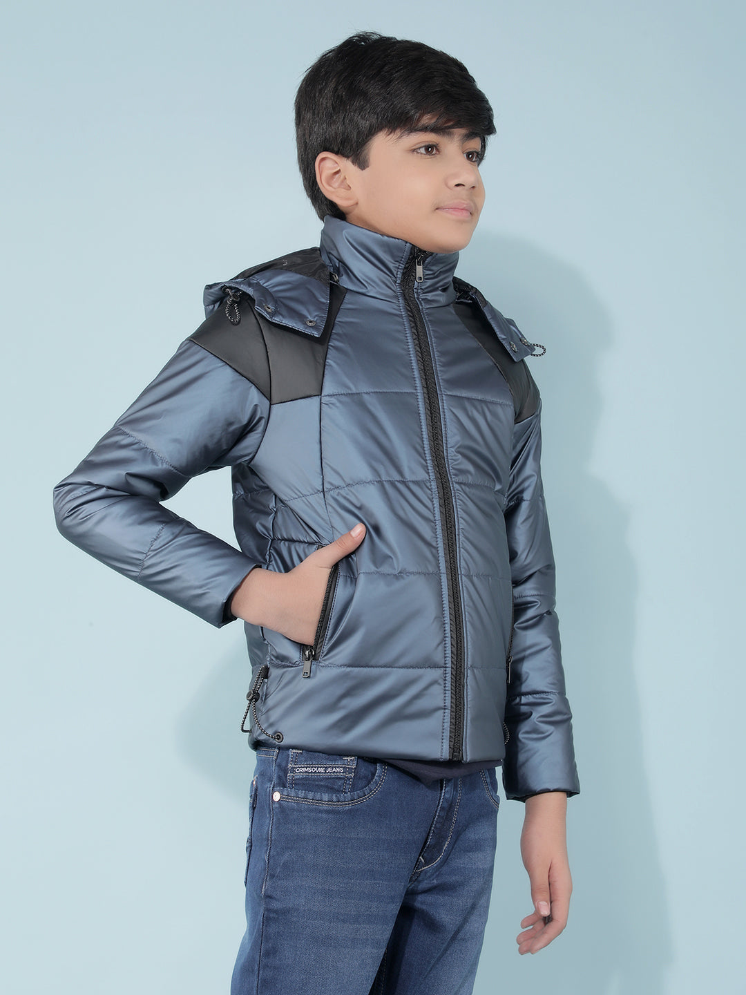 Blue Padded Jacket-Boys Jackets-Crimsoune Club