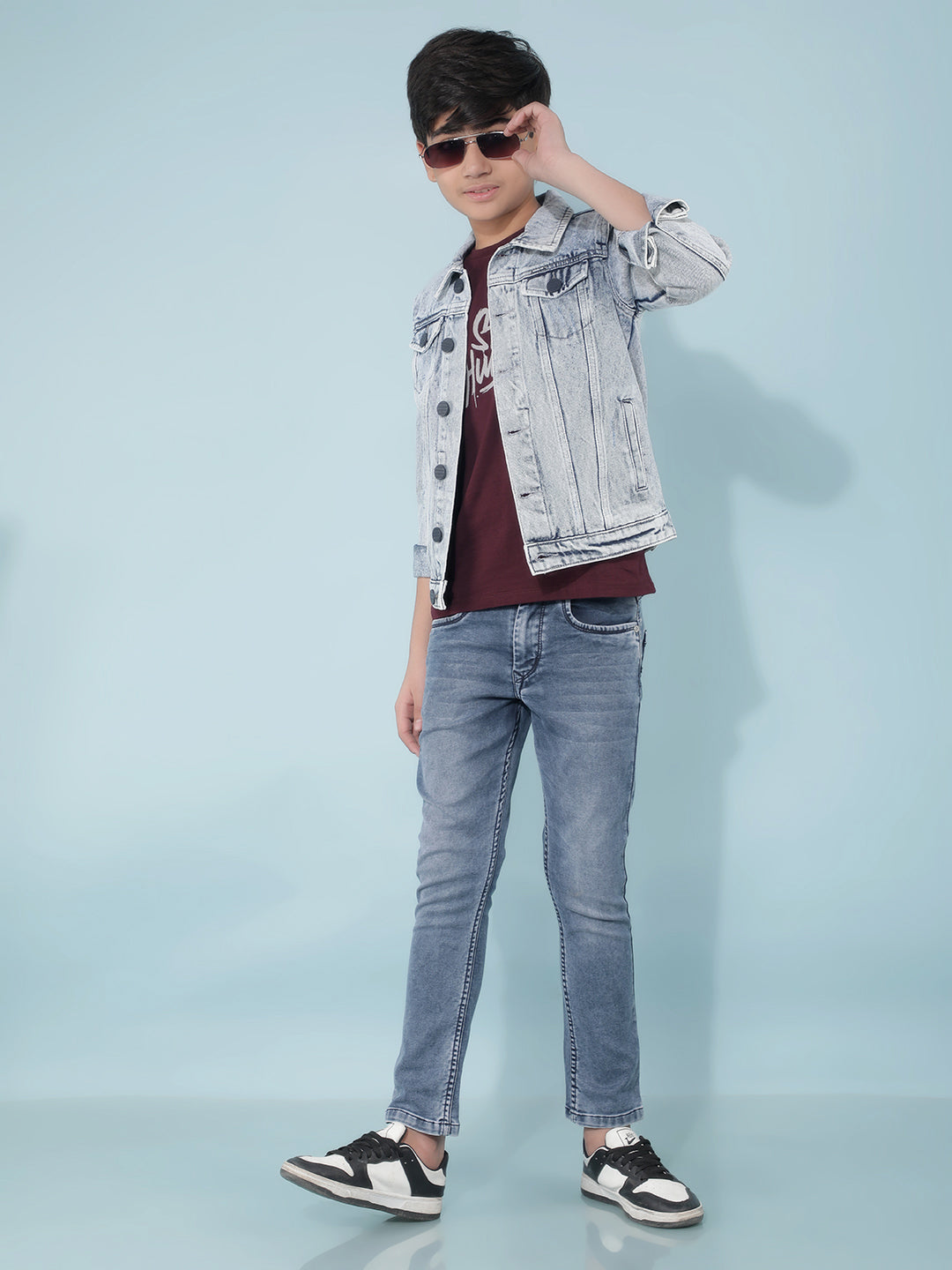 Blue Denim Jacket-Boys Jackets-Crimsoune Club