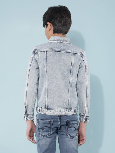 Blue Denim Jacket-Boys Jackets-Crimsoune Club