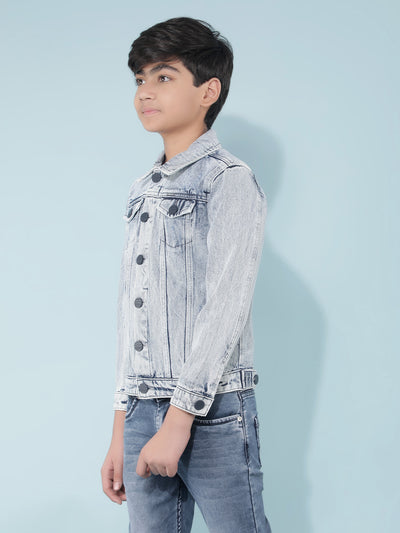 Blue Denim Jacket-Boys Jackets-Crimsoune Club