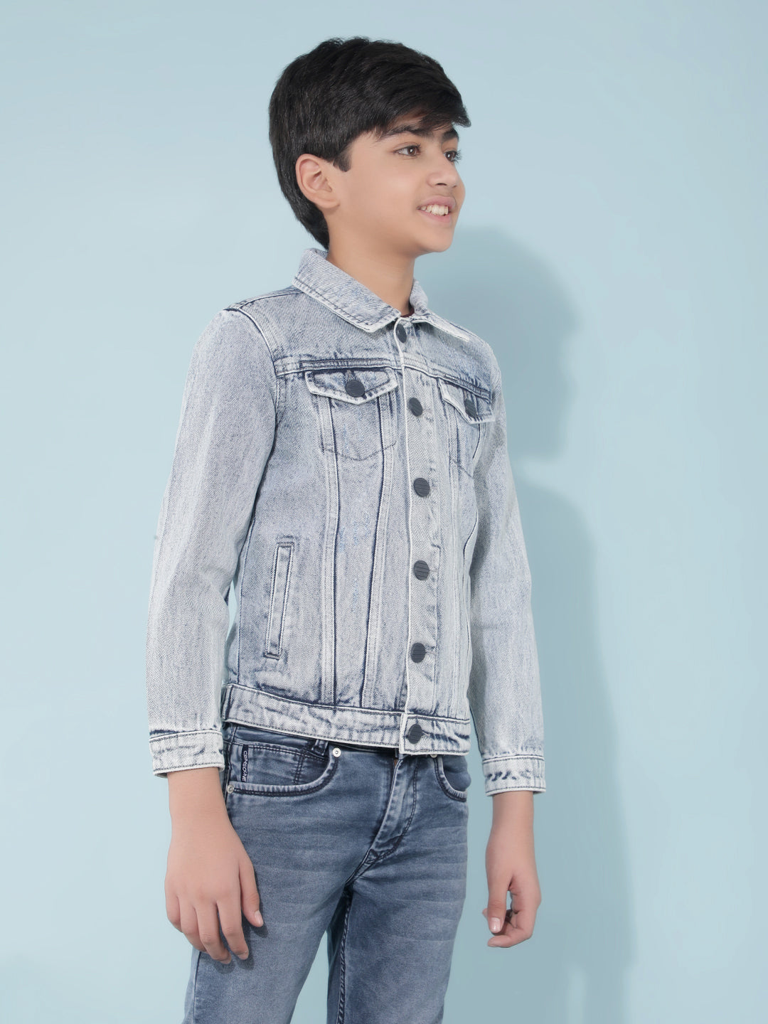 Blue Denim Jacket-Boys Jackets-Crimsoune Club