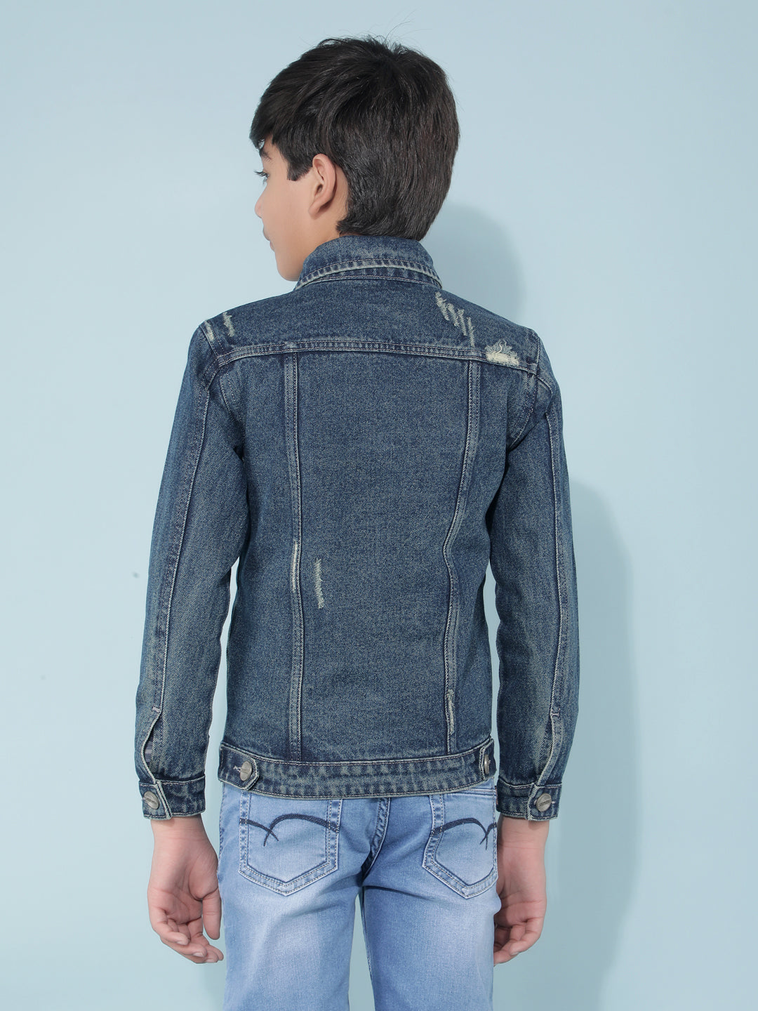 Blue Denim Jacket-Boys Jackets-Crimsoune Club