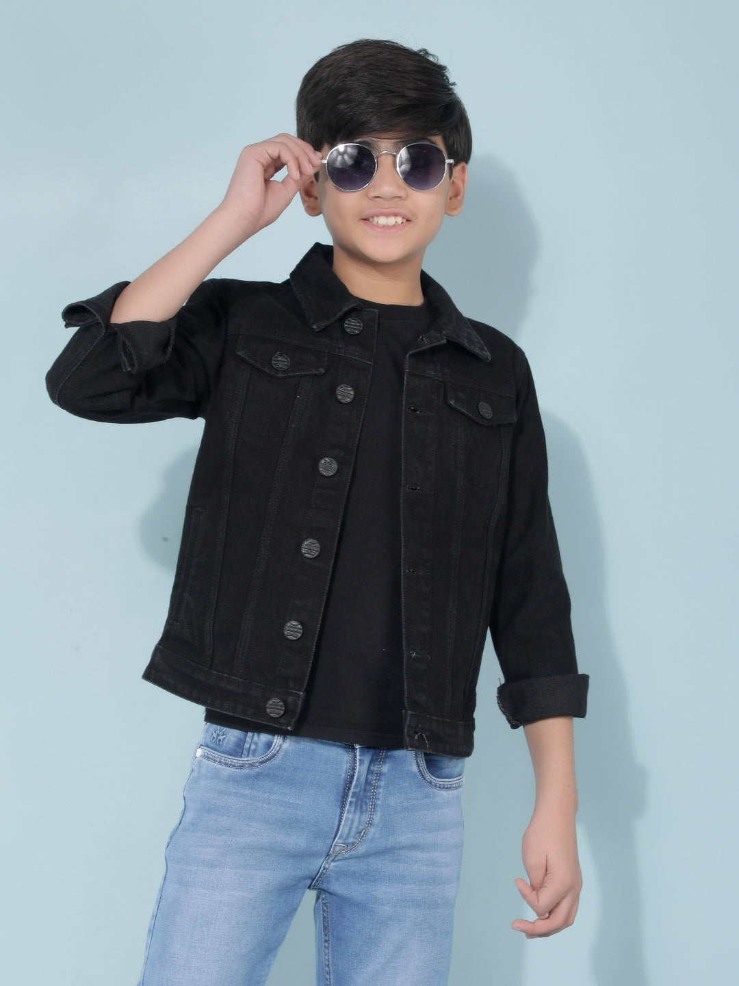 Blue Denim Jacket-Boys Jackets-Crimsoune Club