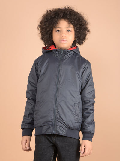 Red Reversible Hooded Neck Quilted Jacket-Boys Jackets-Crimsoune Club