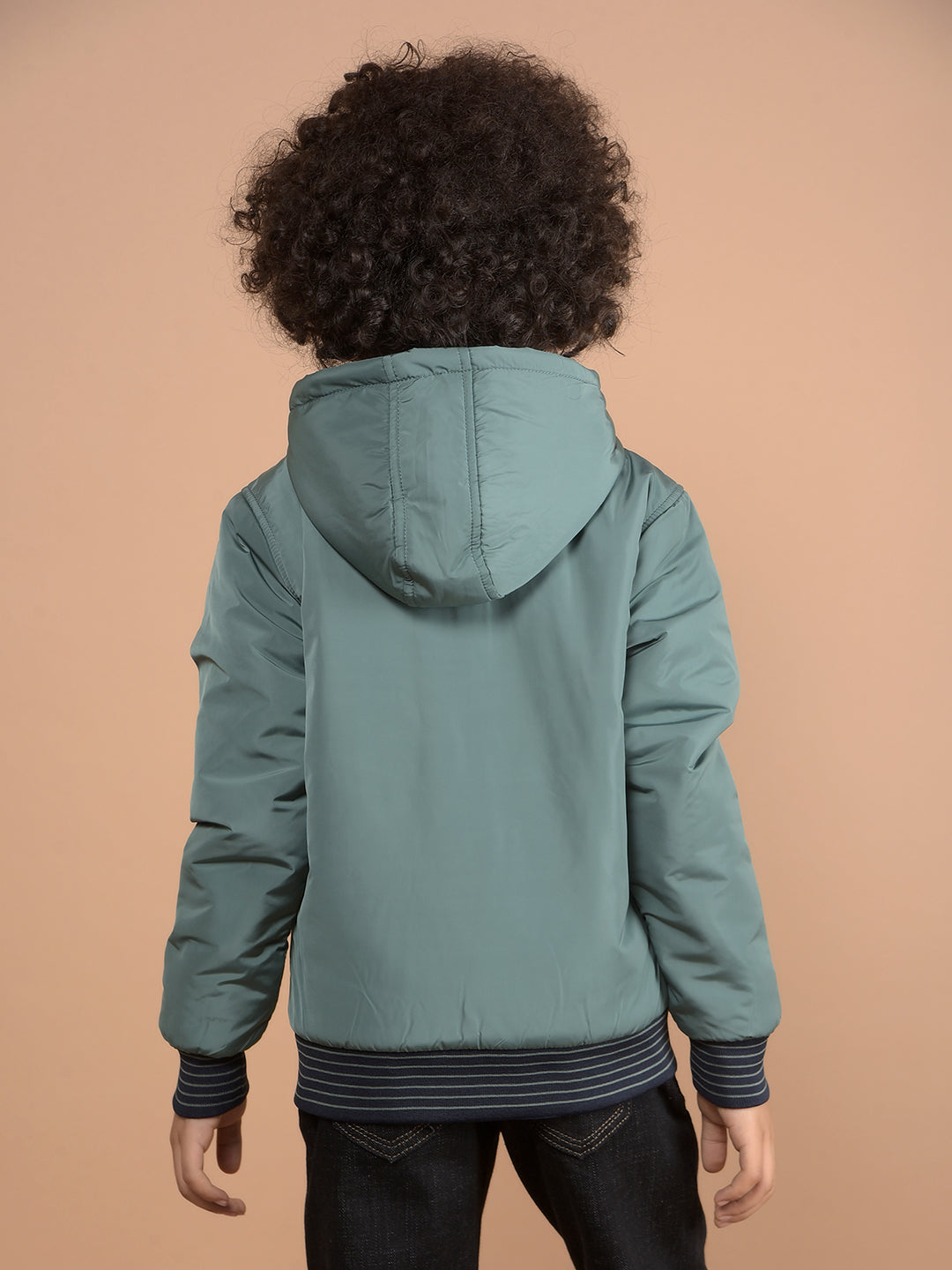 Green Reversible Hooded Neck Quilted Jacket-Boys Jackets-Crimsoune Club