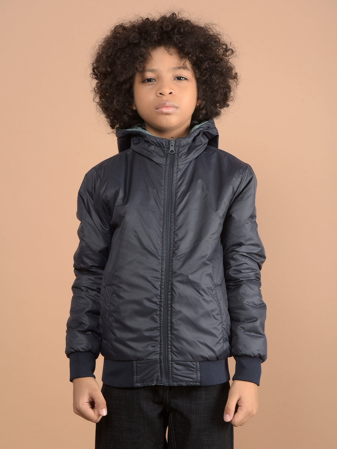 Green Reversible Hooded Neck Quilted Jacket-Boys Jackets-Crimsoune Club