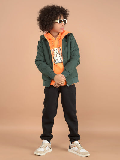 Green Reversible Hooded Neck Quilted Jacket-Boys Jackets-Crimsoune Club