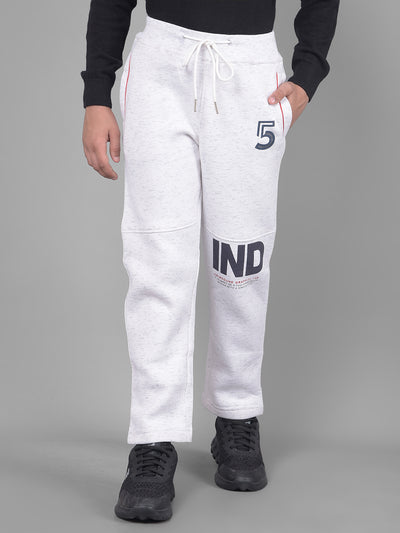 White Printed Cotton Track Pants-Boys Lounge Pant-Crimsoune Club