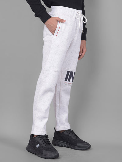 White Printed Cotton Track Pants-Boys Lounge Pant-Crimsoune Club