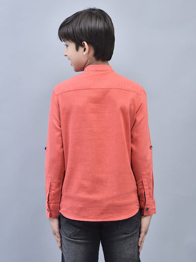 Peach Shirt-Boys Shirts-Crimsoune Club