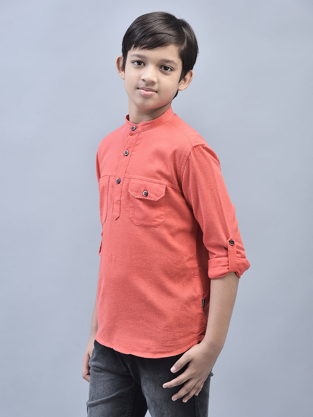 Peach Shirt-Boys Shirts-Crimsoune Club